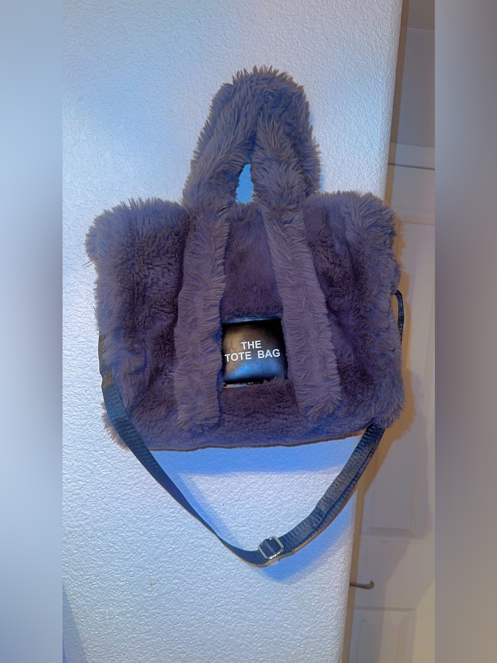 “The Tote Bag” Fluffy Tote Dark Grey